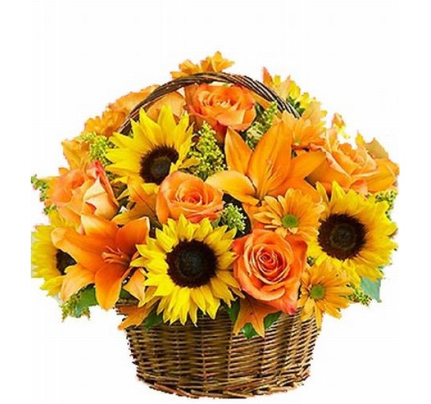 Καλάθι σε πορτοκαλί  κίτρινους τόνους 