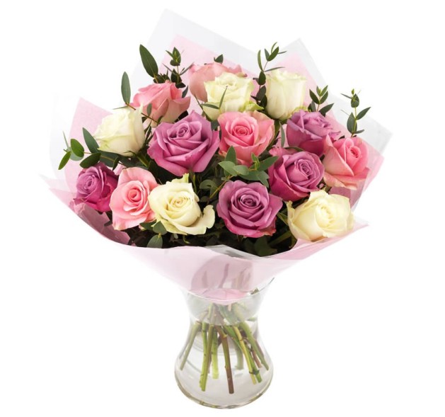 Μπουκέτο με παλ τριαντάφυλλα 