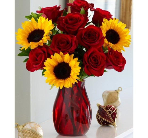 Κόκκινο με Ηλίανθους 