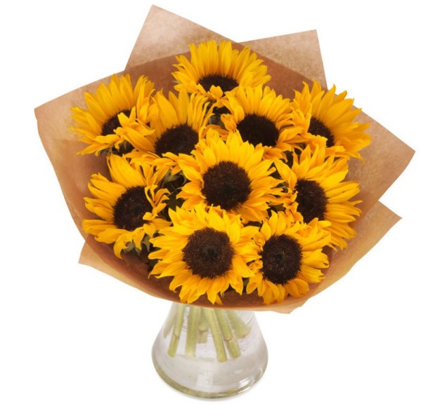 Μπουκέτο με 10 Ηλίανθους Χρυσό